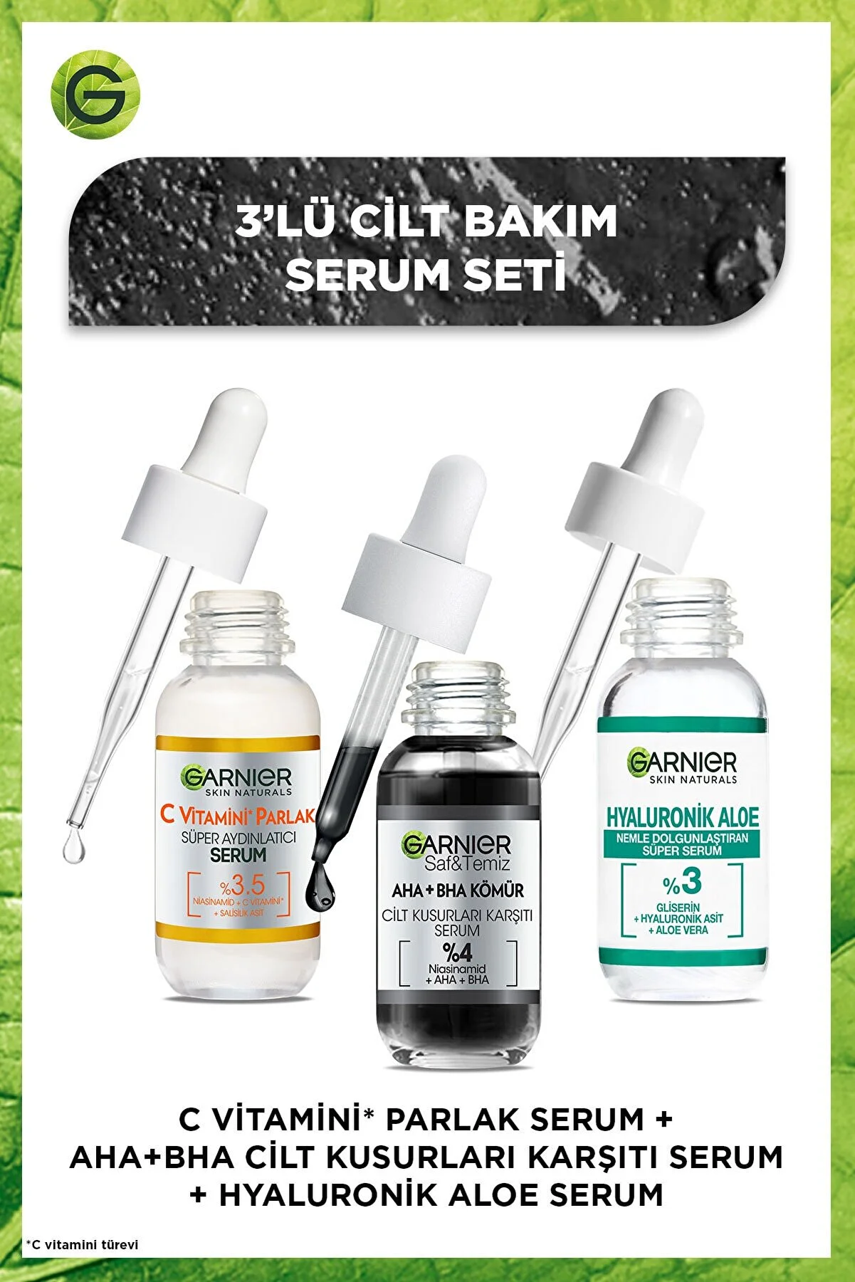 Nemlendirici Canlandırıcı Peeling Etkili Serum Seti